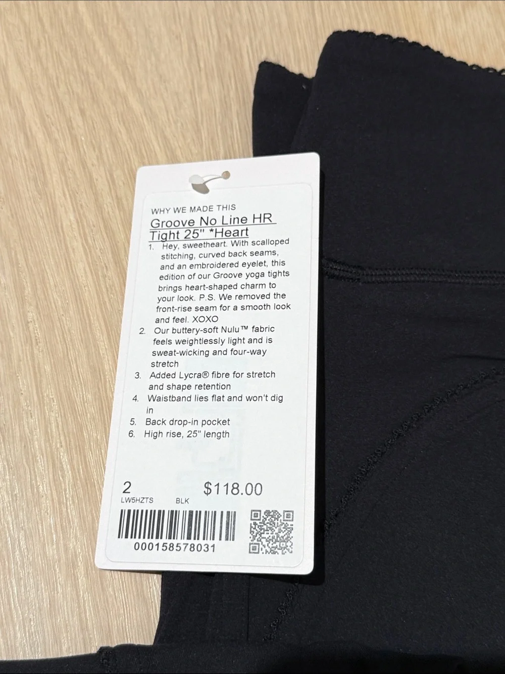 Lululemon groove no line HR tight *heart